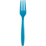 PRM PLST TURQUOISE FORKS 24CT