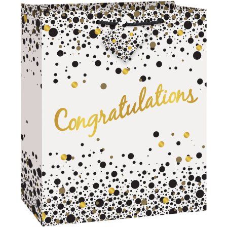 SPECKLED BLACK/ GOLD CONGRATS GIFTBAG