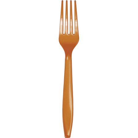 PRM PLST PUMPKIN SPICE FORKS 24CT