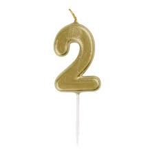 MINI GOLD PICK BDAY CANDLE #2