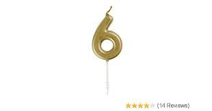 MINI GOLD PICK BDAY CANDLE #6