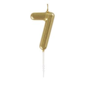 MINI GOLD PICK BDAY CANDLE #7