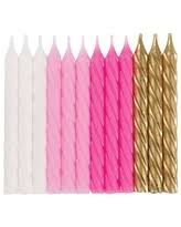 PNK/WHT/GLD SPIRAL CANDLES