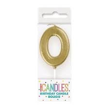 MINI GOLD PICK BDAY CANDLE #0