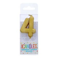 MINI GOLD PICK BDAY CANDLE #4