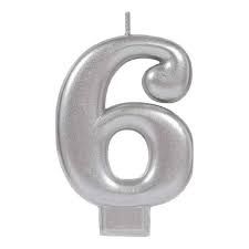 METALLIC #6 CANDLE SILVER