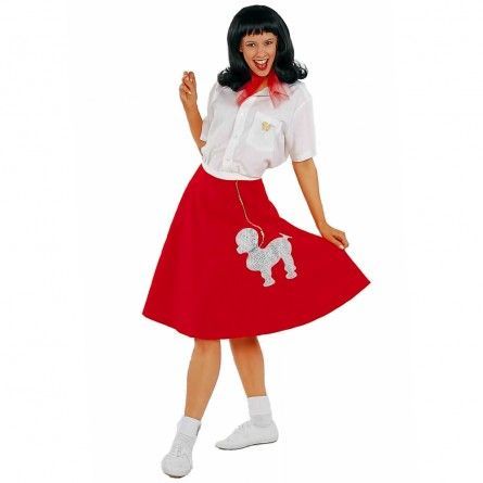 POODLE SKIRT RED ADULT-RED