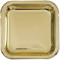 PLT7" SQ FOIL GOLD 8CT