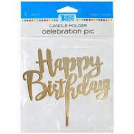 HAPPY BDAY CANDLE HOLDER GOLD