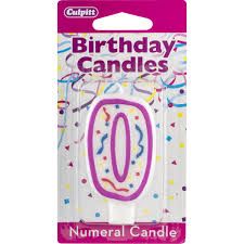 PURPLE NUMERAL 0 CANDLE
