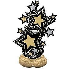 59IN STAR CLUSTER BLACK &amp;GOLD  AIRLOONZ