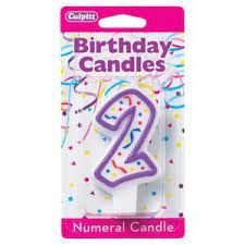 PURPLE NUMERAL 2 CANDLE
