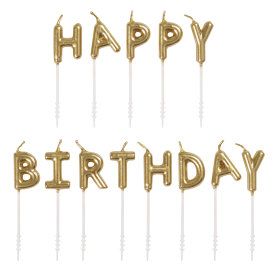 GOLD HBD LETTER PICK CANDLES