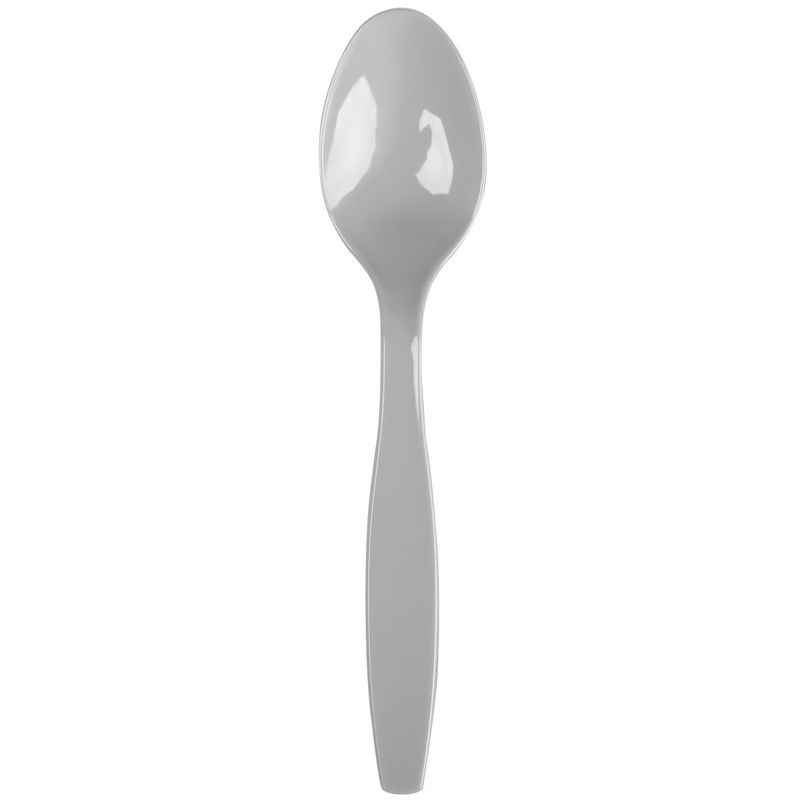 PRM PLST SHIMMERING SILVER SPOONS 50CT
