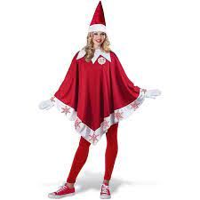 ADULT WOMENS ELF ON THE SHELF PONCHO