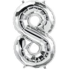 34IN FOIL SILVER NUMBER 8