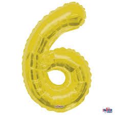 34IN FOIL GOLD NUMBER 6