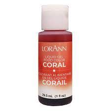 LORANN LIQ GEL COLOR CORAL 1 OZ
