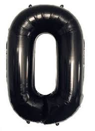 34IN FOIL BLACK NUMBER 0