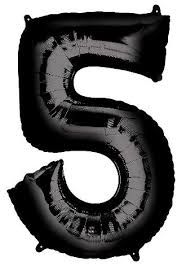34IN FOIL BLACK NUMBER 5