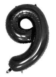 34IN FOIL BLACK NUMBER 9
