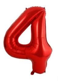 34IN FOIL RED NUMBER 4