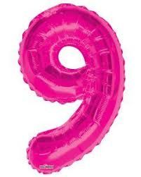 34IN FOIL PINK NUMBER 9