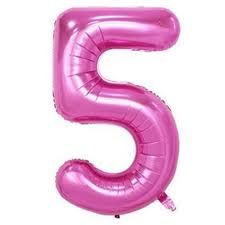 34IN FOIL PINK NUMBER 5