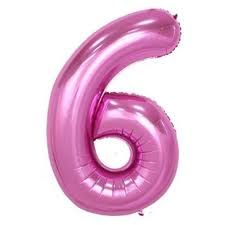 34IN FOIL PINK NUMBER 6