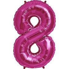 34IN FOIL PINK NUMBER 8