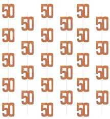 6 GLITZ ROSE GOLD HANGING DECDOR AGE 50