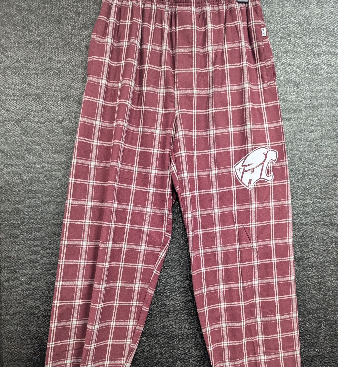 PJ Pants, Colour: Maroon Plaid, Size: S