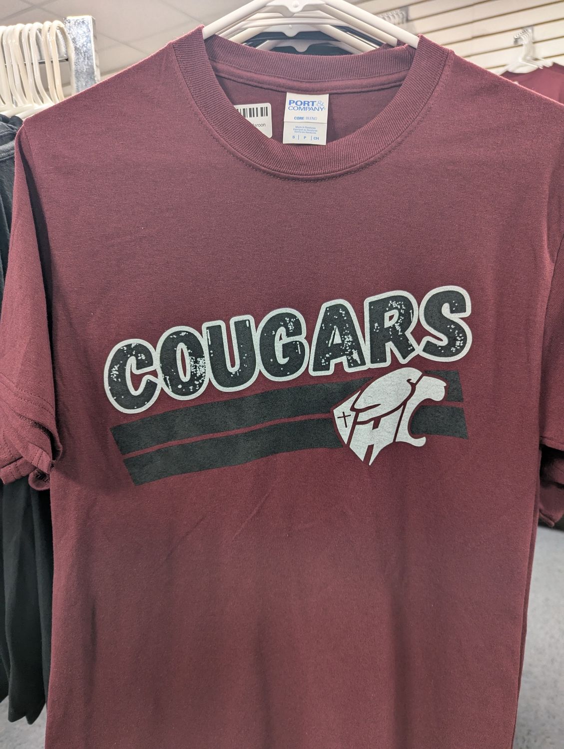 YOUTH Cougar Lines Tee, Colour: Maroon, Size: YL