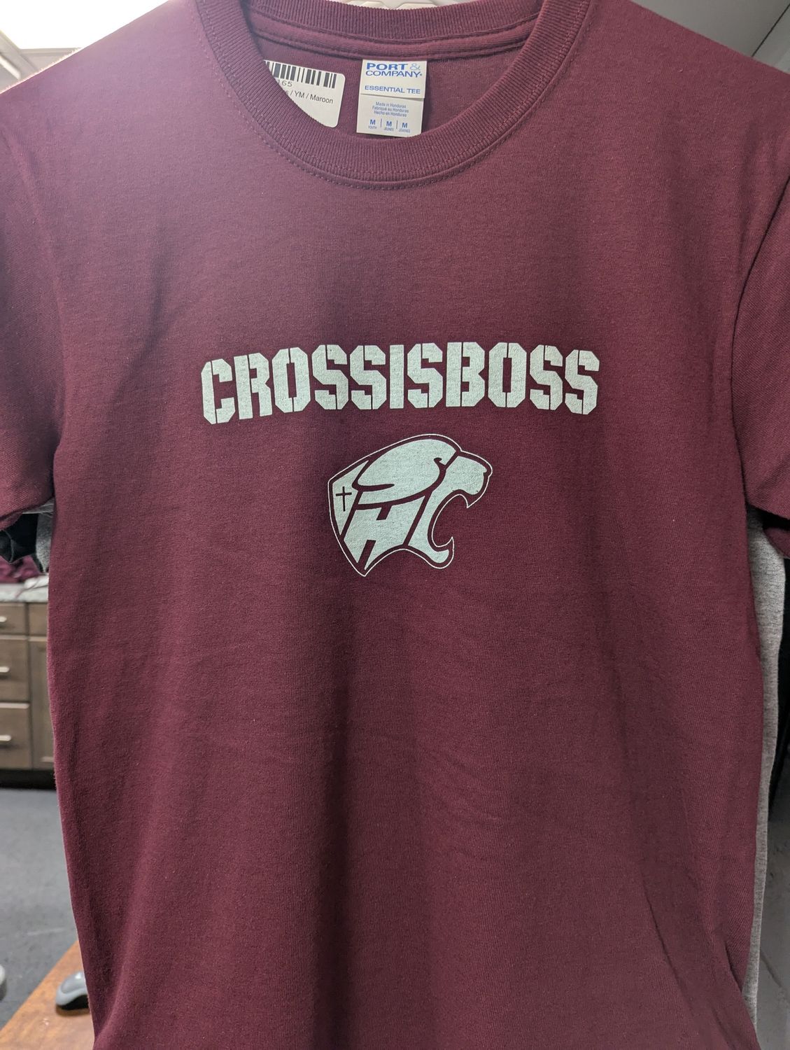 YOUTH Cross Is Boss, Colour: Maroon, Size: YM