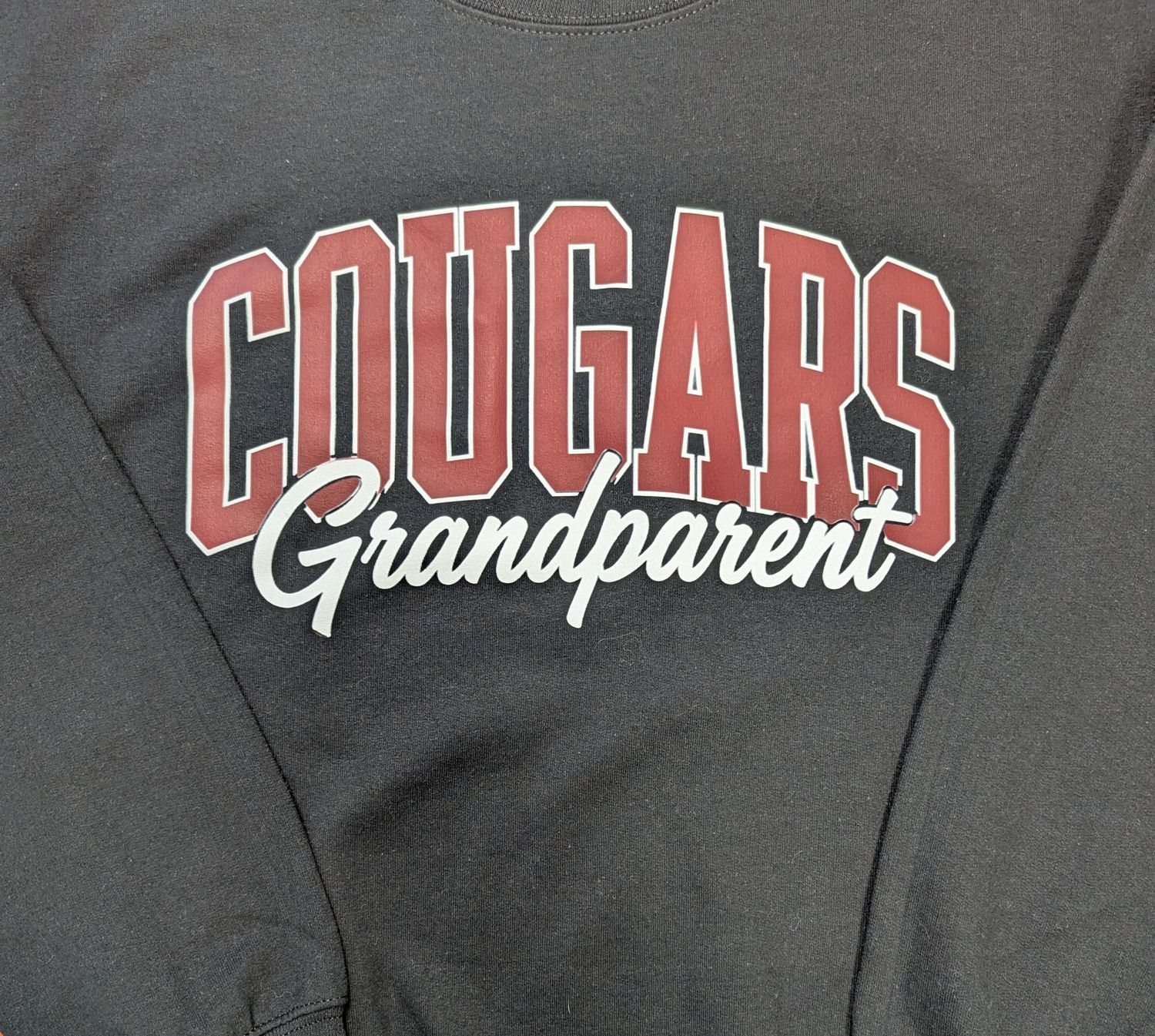 Grandparent COUGARS Crew Sweatshirt Blk, Size: AS