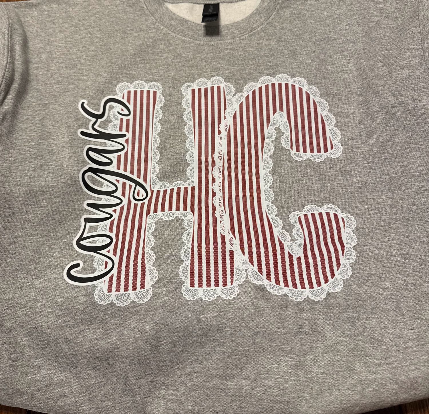 HC Lace Design Crew Sweatshirt, Size: AS