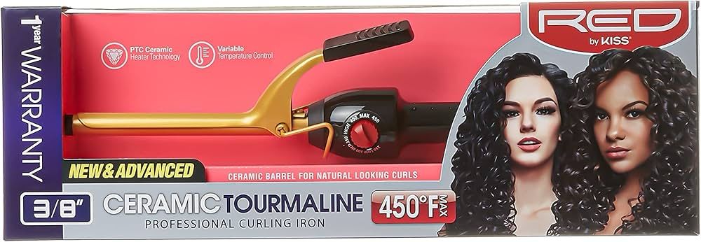 RED 1 1\2&quot; CERAMIC CURLING IRON