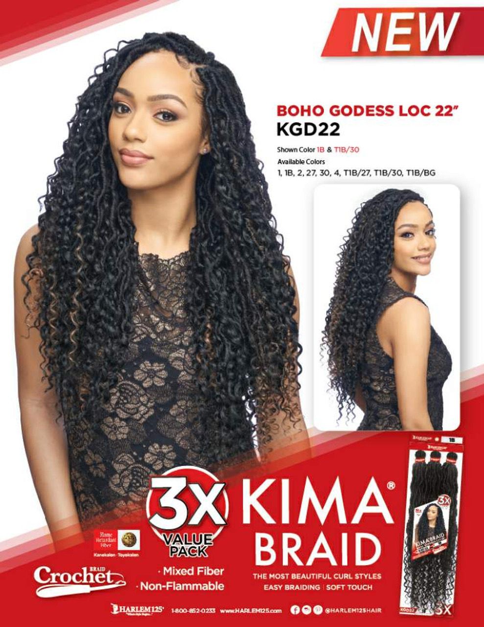 HARLEM 22&quot; BOHO GODDESS LOC KIMA BRAID #1