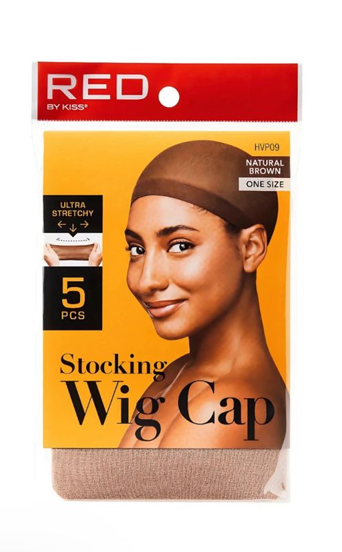 RED WIG CAP  NATURAL BROW