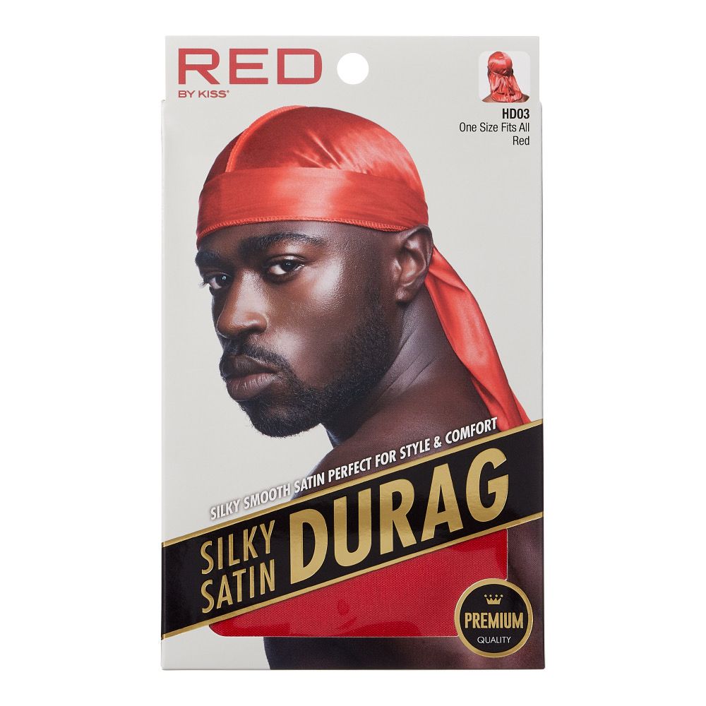 RED SILKY SATIN DURAG