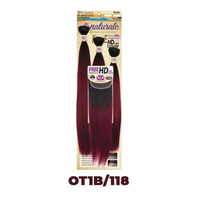 ALI NATURALE STRAIGHT 18&quot; 20&quot; 22&quot; 4X4 #1B/118