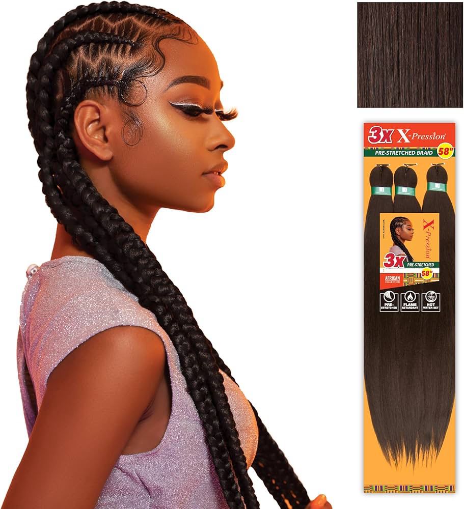 3X  XPRESSION PRE STRETCHED HAIR 58 #4