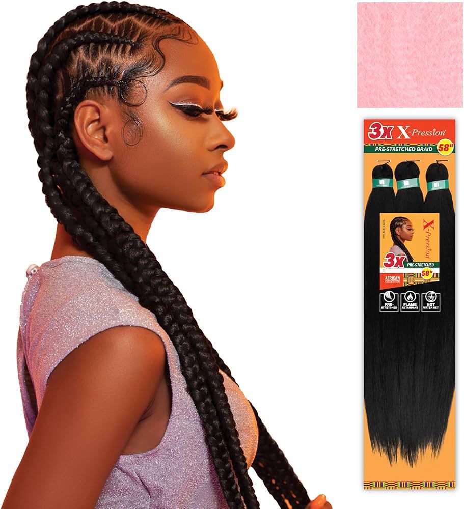 3X  XPRESSION PRE STRETCHED HAIR 58 BLUSH PINK