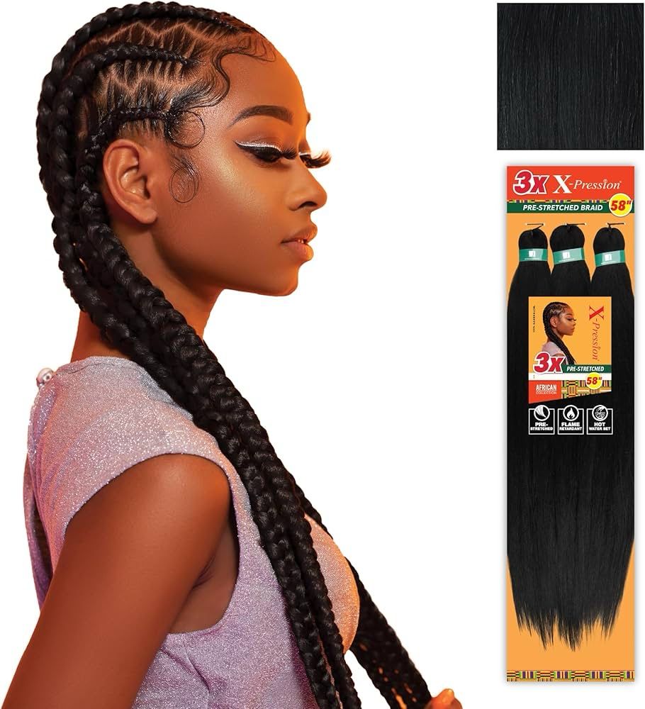 3X  XPRESSION PRE STRETCHED HAIR 58 #1