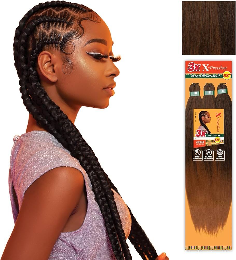 3X  XPRESSION PRE STRETCHED HAIR 58 #T1B/30
