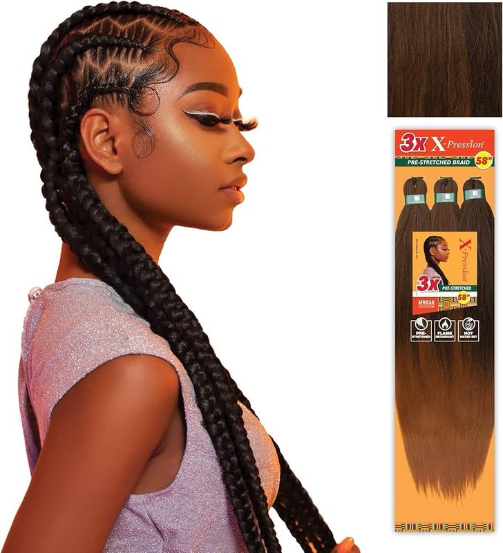 3X  XPRESSION PRE STRETCHED HAIR 58 #T1B/30