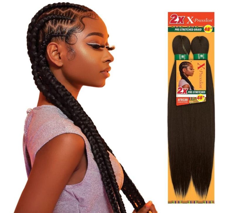 2X  XPRESSION PRE STRETCHED HAIR 48 1B