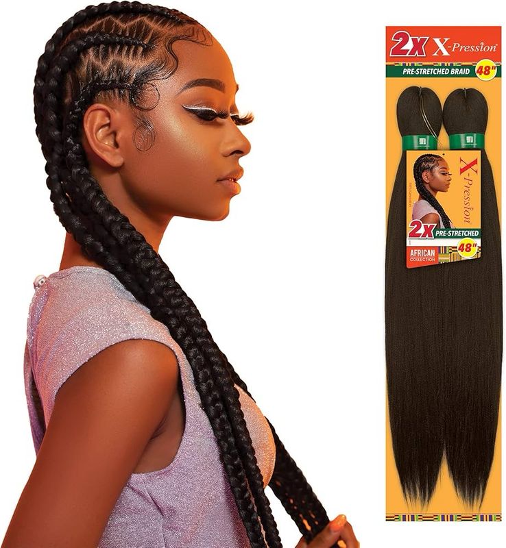 2X  XPRESSION PRE STRETCHED HAIR 48 613