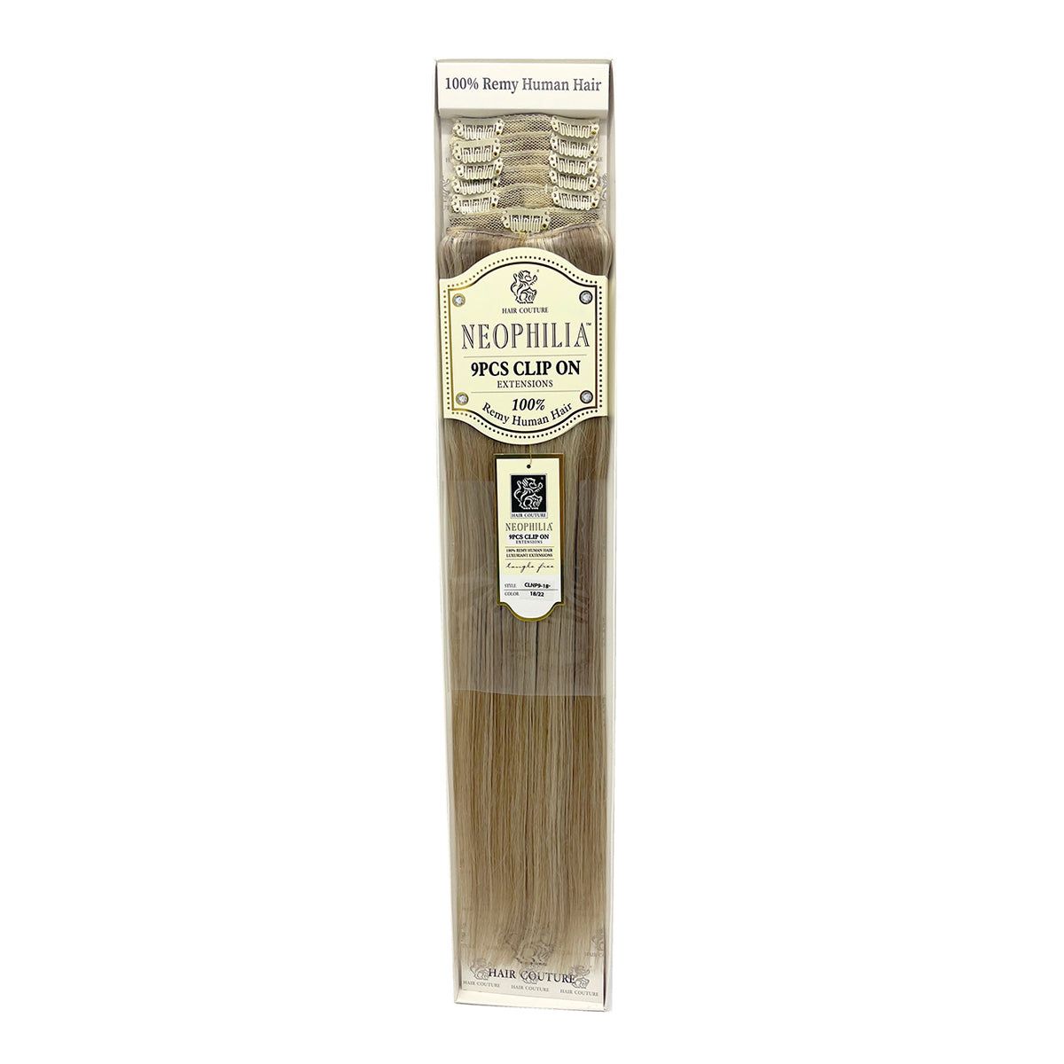 HAIR COUTURE NEOPHILIA 9PCS CLIP ON EXTENSIONS 18&quot; 18/22