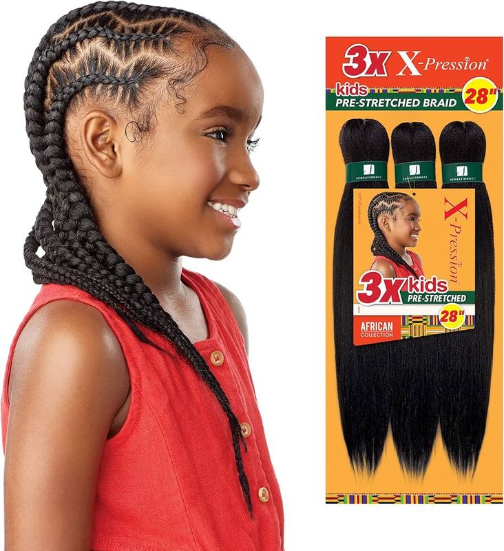3X  XPRESSION PRE STRETCHED HAIR 28 KIDS #SM1B/30